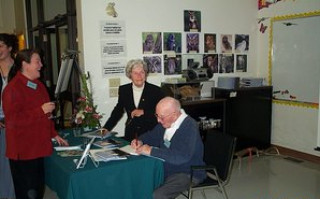 Ann and Sandy at a book signing event, 2002.